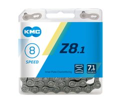 Цепь KMC Z8.1 7-8 скоростей 116 звеньев + замок серый / серый